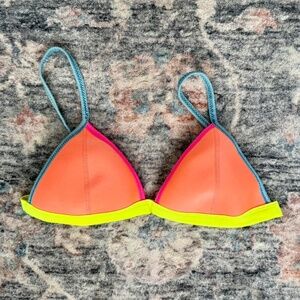 Triangl Color Block Bikini Top